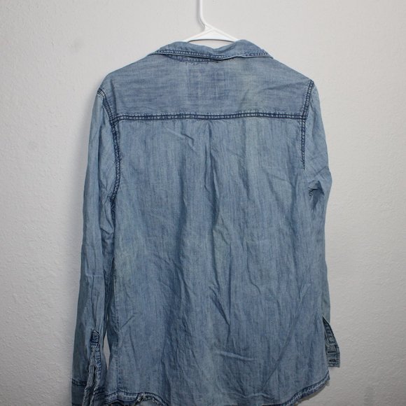 Arizona Jean Co. XL Button up Shirt Blue Denim Woman's - Picture 8 of 9